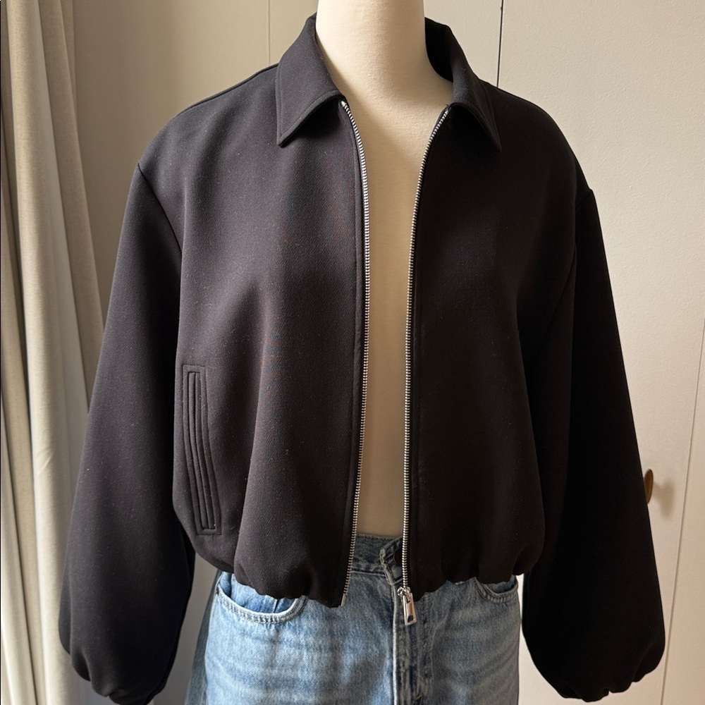 Zara Black Bomber Jacket for Women - Picture 4 of 6